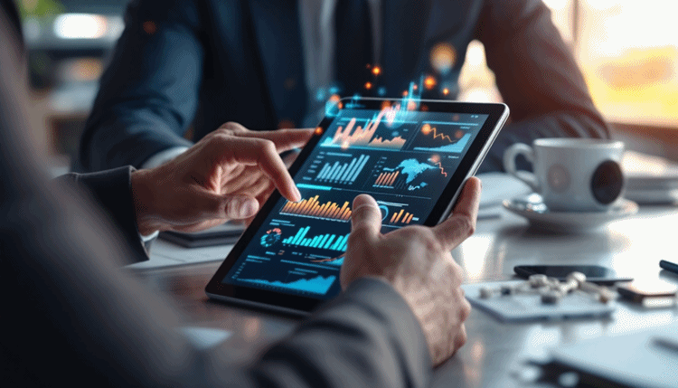 AI 로봇 기술 검토 체크리스트를 활용해 성능을 비교하는 전문가들의 모습