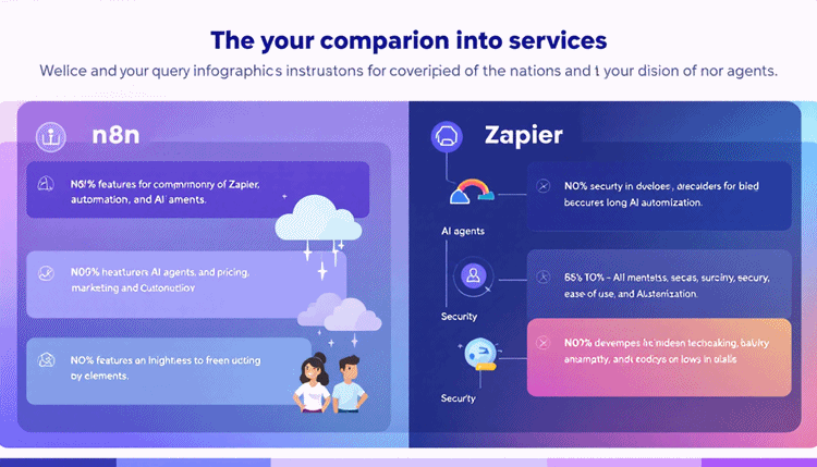 2025년 n8n과 Zapier AI 자동화 도구 비교 인포그래픽