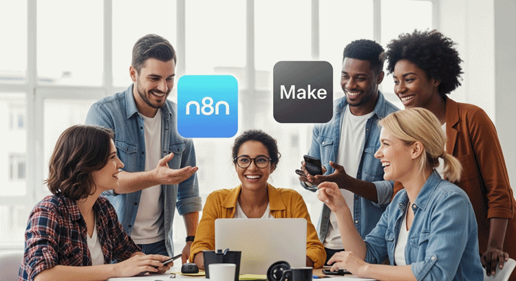 다양한 직군의 전문가들이 자동화 도구 선택을 고민하는 모습