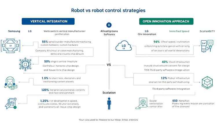 삼성과 LG의 로봇 제어 기술 비교 다이어그램