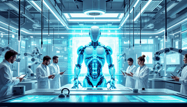 첨단 기술 연구개발과 실증 사업을 수행하는 로봇 연구소와 과학자들.