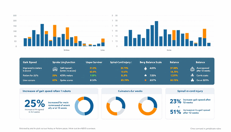 재활로봇 임상 적용 효과를 보여주는 통계 및 그래프 인포그래픽