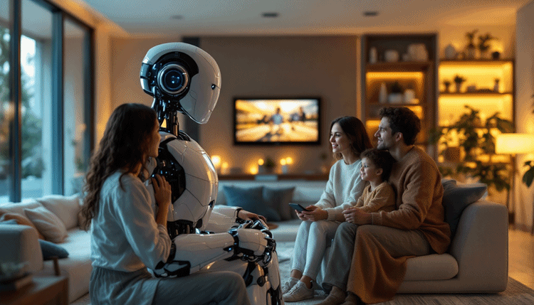 CES 2025에서 소개된 AI 휴머노이드 로봇이 사람과 자연스럽게 상호작용하는 모습