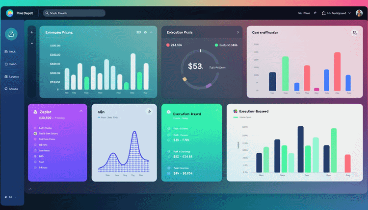 Zapier의 태스크 기반 과금과 n8n의 실행 기반 과금 비교 그래프