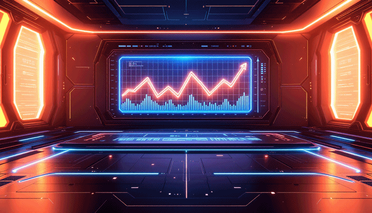 협동로봇과 AI 스마트 로봇의 투자 성장 그래프와 구독형 로봇 서비스 활용 장면