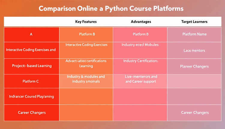 파이썬 기초 강의 추천 TOP 4 비교 분석 표