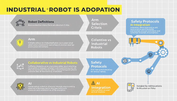 성공적인 산업용 로봇 도입을 위한 핵심 요약 인포그래픽 이미지
