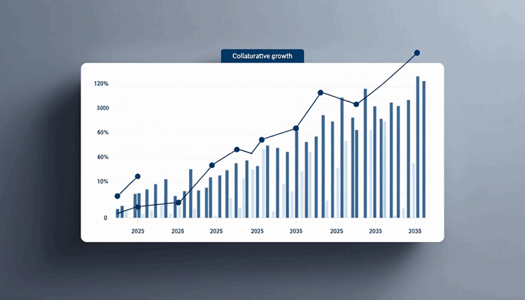2025년부터 2035년까지 협동로봇 글로벌 시장 성장 그래프